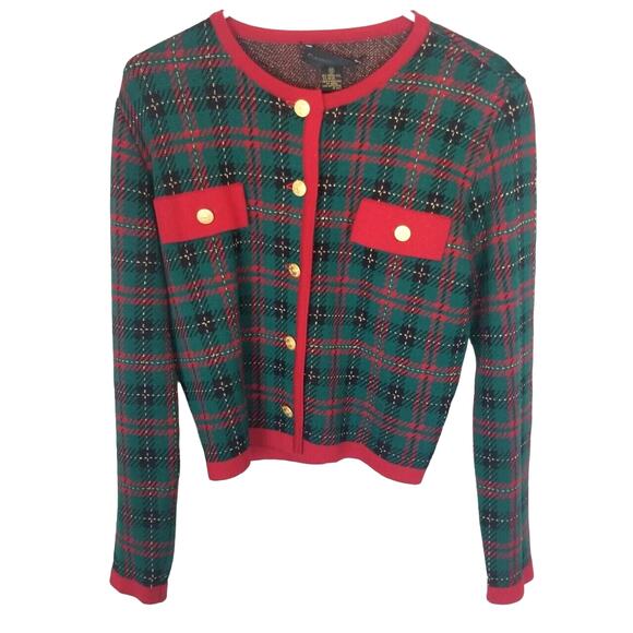 Vintage Classiques Entier Crop Sweater Cardigan Holiday Dark Academia Wool Sz XS - Picture 1 of 7